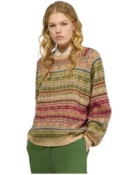 Semicouture - Jacquard Rundhals-Strickpullover - Lyst