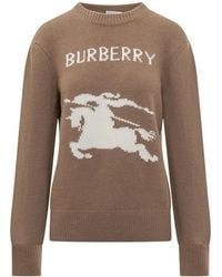 Burberry - Wollen Trui Met Kasjmier - Lyst