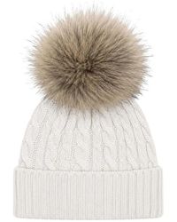 Blauer - Rippstrick-Mütze Mit Bommel - Lyst
