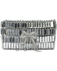 Self-Portrait - Glitzernde Silberne Kristall Crossbody Tasche - Lyst