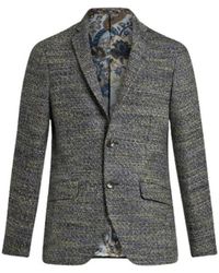 Etro - Jassen ,Grijs ,Wol Blazer - Lyst
