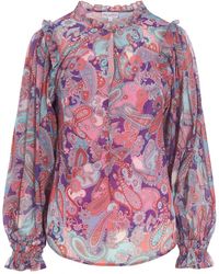 Dea Kudibal - Paisley violet bluse mit ballonärmeln,blouses - Lyst