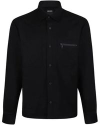 ZEGNA - Schwarzes Woll-Overshirt Mit Taschen - Lyst