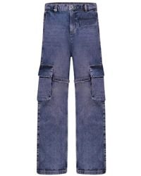 flâneur - Jeans ,Paars ,Katoen Wash Cargo Broek Met Telefoonzak - Lyst