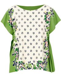Marc Cain - Overhemden ,Veelkleurig ,Zijden Blouse Met Hibiscusprint - Lyst
