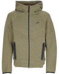 Nike - Lichtgewicht Herensweatshirt Met Capuchon En Rits Tech Fleece Windrunner-Hoodie Met Volledige Ritssluiting Medium Olijf/Zwart - Lyst
