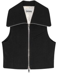 Ganni - Gilet Met Rits - Lyst
