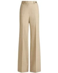 Kiton - Broeken ,Leer Hoge Taille Glen Plaid Palazzo Broek - Lyst