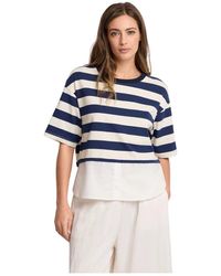Kocca - T-Shirt Met Strepen En Layering-Effect - Lyst