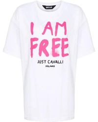 Just Cavalli - Grafische t-shirts und polos in weiß - Lyst