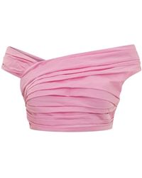 DSquared² - Tops ,Roze ,Polyester Mouwloze Korte Top - Lyst