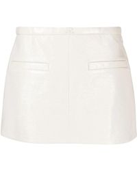 Courreges - Rokken ,Wit ,Leer Heritage A-Lijn Vinyl Mini Rok - Lyst