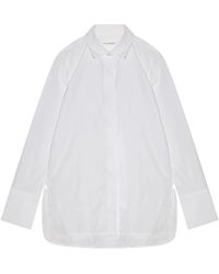 Lis Lareida - Overhemden ,Wit ,Katoen Katoenen Blouse Met Zijsplitten - Lyst