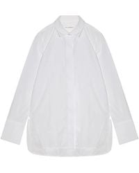 Lis Lareida - Overhemden ,Wit ,Katoen Katoenen Blouse Met Zijsplitten - Lyst