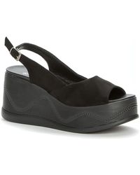 Grunberg - Schwarze casual flache offene sandalen - Lyst