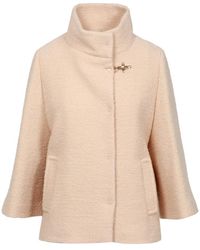 Fay - Jassen ,Geometric Wool Coat - Lyst