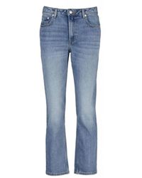 GANT - Jeans ,Blauw ,Katoen Cropped Straight Leg Stretch Jeans - Lyst