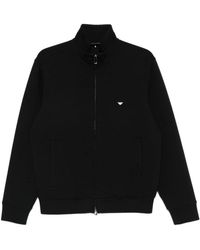Emporio Armani - Hoodies & Sweatvesten ,Zwart ,Katoen Logo Katoenen Sweatshirt - Lyst