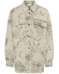 Cream - Bloemen Jacquard Blouse - Lyst