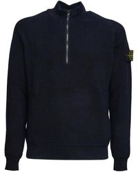 Stone Island - Half-Zip Turtleneck - Lyst