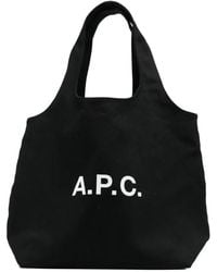 A.P.C. - Ninon Logo Print Tote Tasche - Lyst