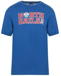 North Sails - Magliette bianca in cotone con stampa logo - Lyst