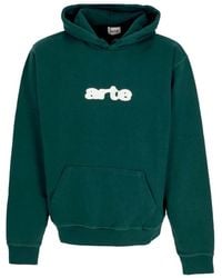 Arte' - Grüner Logo Bestickter Kapuzenpullover - Lyst