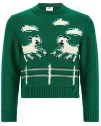 Moschino - Extra-Fine Merino Wool Intarsia Sweater - Lyst