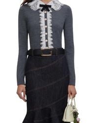 Self-Portrait - Round-Neck Knitwear - Lyst