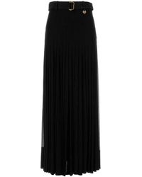 Burberry - Geplooide Maxi-Rok Van Crêpe Jersey - Lyst