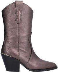 Alpe - Brauner leder cowboy stiefel - Lyst