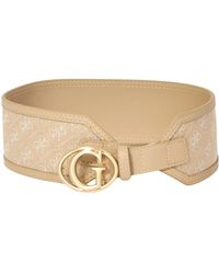Guess - Cinturón de de tela sintética con detalles de metal dorado - Lyst