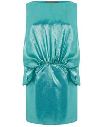 Alberta Ferretti - Korte Jurk Met Ruche Aan De Taille - Lyst