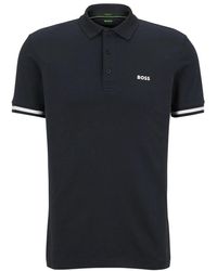 BOSS - T-shirt e polo blu per uomo - Lyst