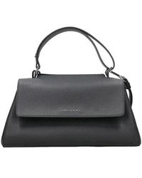 Orciani - Schwarze leder-schultertasche mit verstellbarem riemen - Lyst