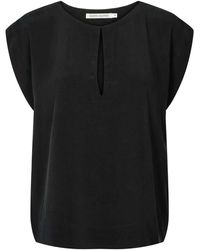 Rabens Saloner - Elegante blusa negra rosalyn - Lyst