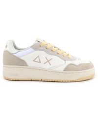 Sun 68 - Witte Sneaker Met Inzetstukken - Lyst