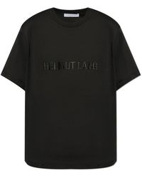 Helmut Lang - Tops ,Zwart ,Katoen T-Shirt Met Logo - Lyst