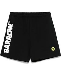 Barrow - Korte Broeken ,Zwart ,Katoen Zwarte Overall Shorts Met Iridescent Detail - Lyst
