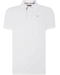 Barbour - Tops ,Wit ,Katoen Klassieke Tartan Piquet Polo - Lyst