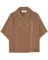 BUSNEL - Truien & Vesten ,Bruin ,Wol Gertrude Cape - Lyst