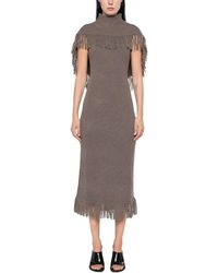 Jonathan Simkhai - Jordan Knit Fringe Midi Jurk - Lyst