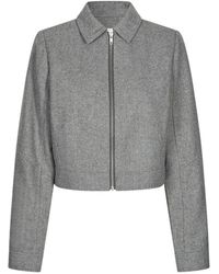 Modström - Grijs Melange Cropped Jas - Lyst