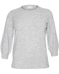 Kaffe - Grau melange strickpullover pullover - Lyst