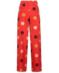 Aspesi - Seiden Polka-Dot Weite Hose - Lyst