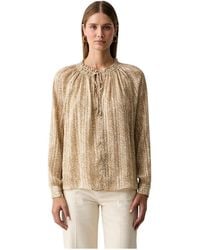 Michael Kors - Metallic Printed Georgette Blouse - Lyst