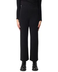Kaos - Broeken ,Zwart ,Polyester Zwarte Elastische Taille Regular Fit Broek - Lyst