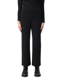 Kaos - Schwarze hose mit elastischem bund und regulärer passform - Lyst