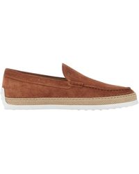 Tod's - Flache Slip-On Cord Plateau Schuhe - Lyst