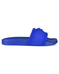 Versace - Königsblaue medusa slides - Lyst